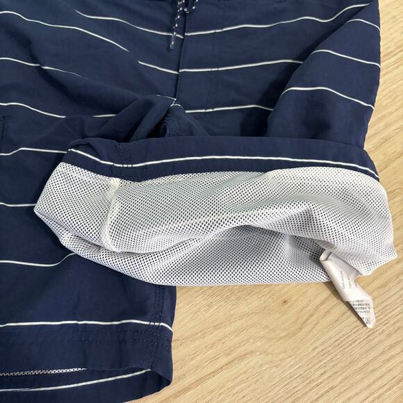J Crew Swim Trunks Mens Size 29 Navy‎ Shorts Striped Nautical Preppy 8" Inseam - Picture 10 of 12